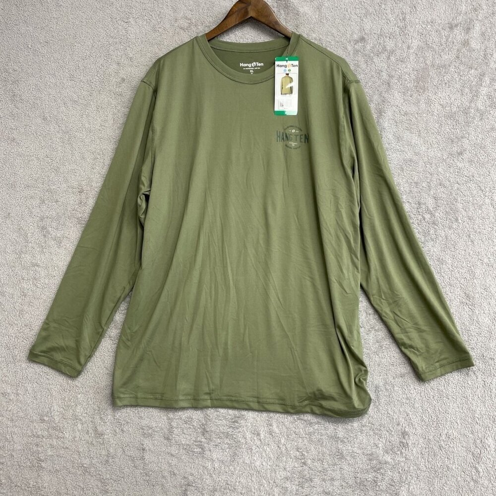 NEW Hang Ten Men's XL UV Protection Long Sleeve Tee Green - Picture 3 of 10